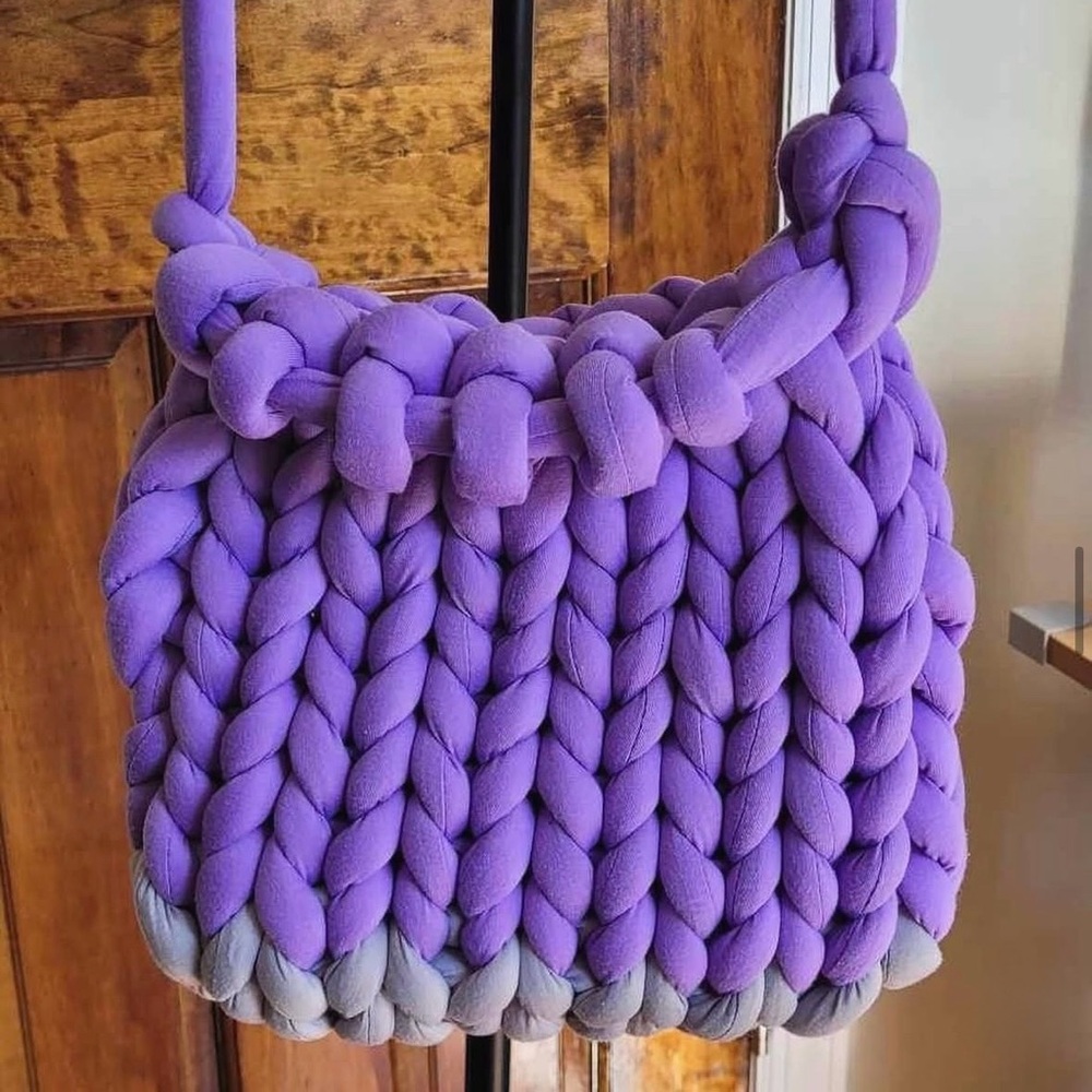 Hand Crocheted Chunky Yarn Bag